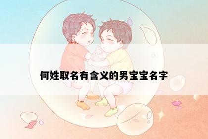何姓取名有含义的男宝宝名字